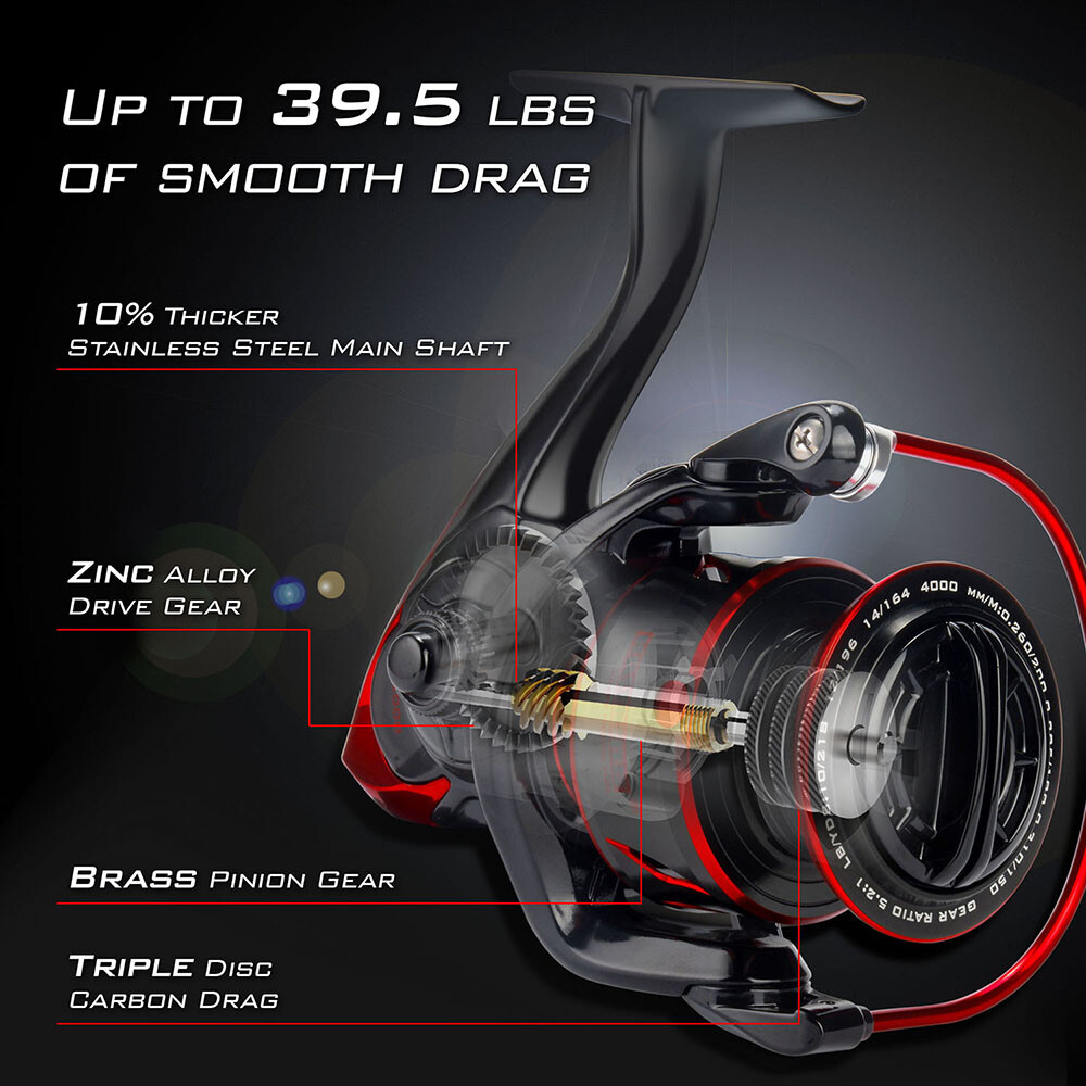 KastKing Sharky III 5000 Super Smooth Spinning Reel Fishing Reel 39.5LB Max Drag