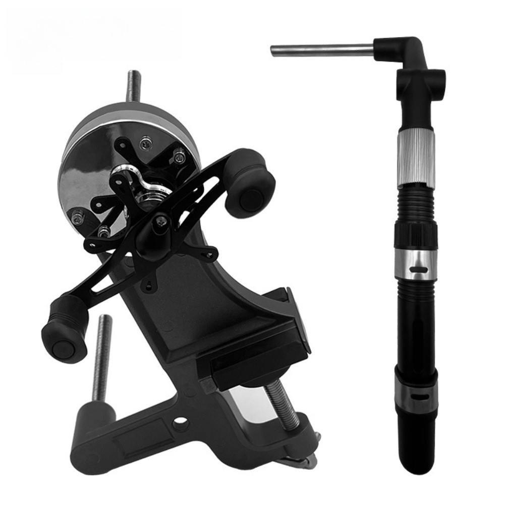 Dualshaft Line Setter for Fishing Reels with Adjustable Stand and Handle