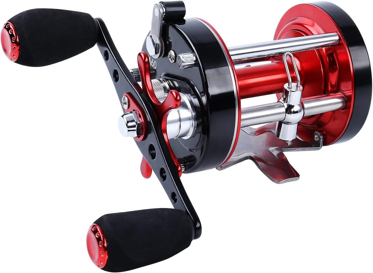 Sougayilang Warrior6000 Right Hand Baitcasting Fishing Reel Red Black 22Lb Drag