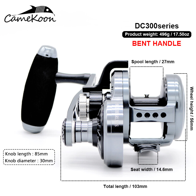CAMEKOON Big Game Saltwater Fishing 6.3:1 High Speed Lever Drag Sea Jigging Reel