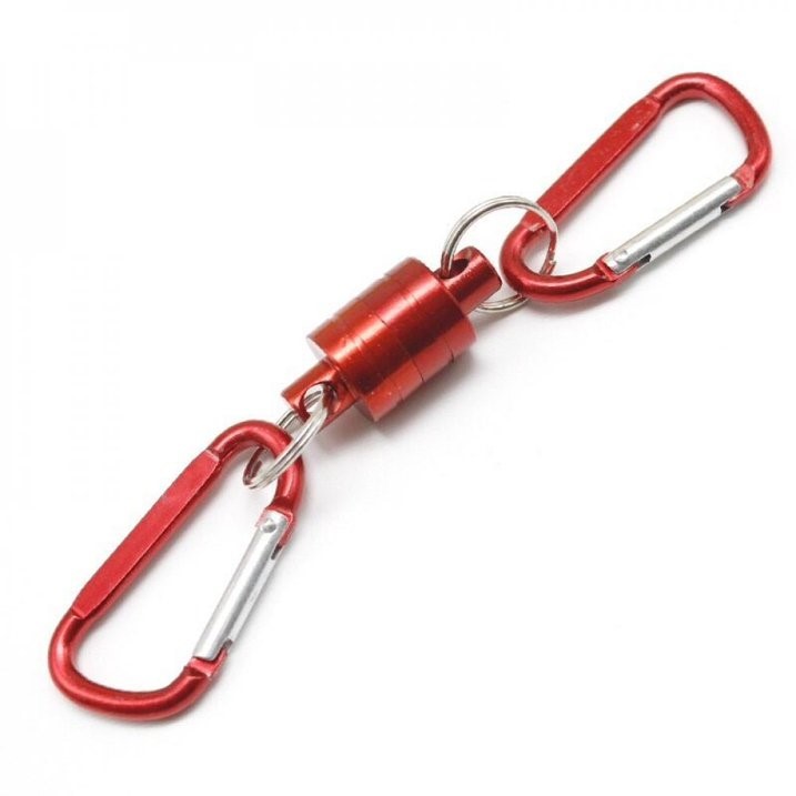 6″ Strong Dual Magnetic Carabiner Clip Key Ring 4Kg Lanyard Loop Fishing Camping