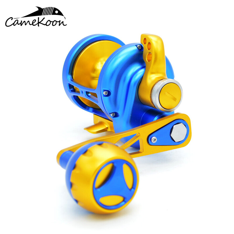 CAMEKOON Conventional Saltwater Smooth Lever Drag Reel Aluminum Trolling Fishing