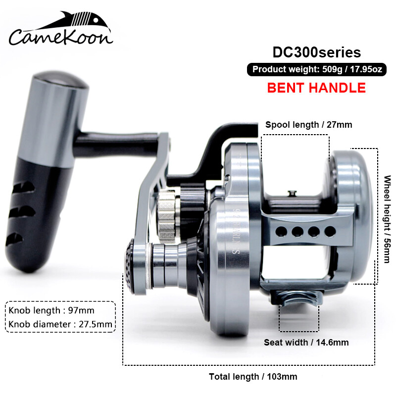 CAMEKOON Saltwater Overhead Reel w/ Lever Drag Offshore Big Game Jigging Fishing