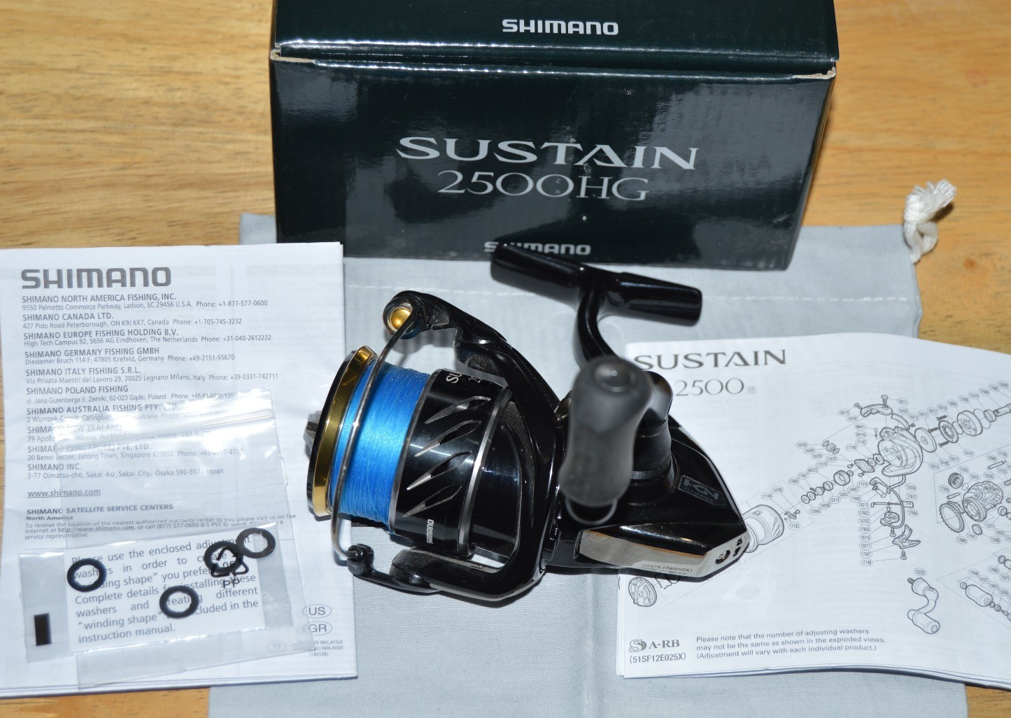 shimano sustain 2500hg spinning reel 6.0:1 8 +1 bearings New Display Model