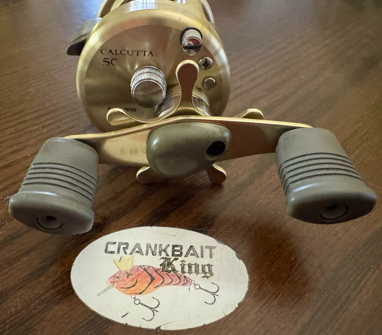 Shimano Calcutta 50 Right Hand Baitcast Reel Small Round Gold BFS Japan w/ Box