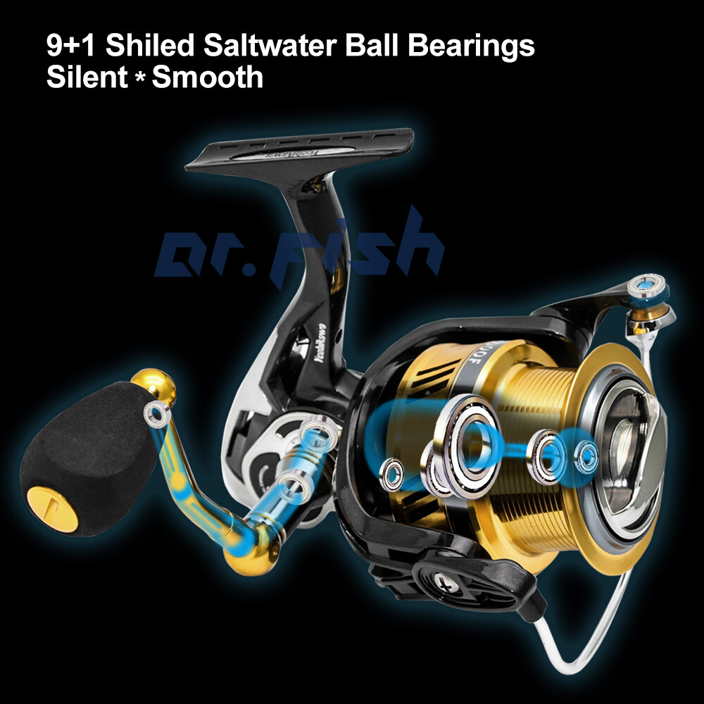Yoshikawa Saltwater Spinning Reel 11BB 6.6:1 Shallow Spool Surf Fishing Bass