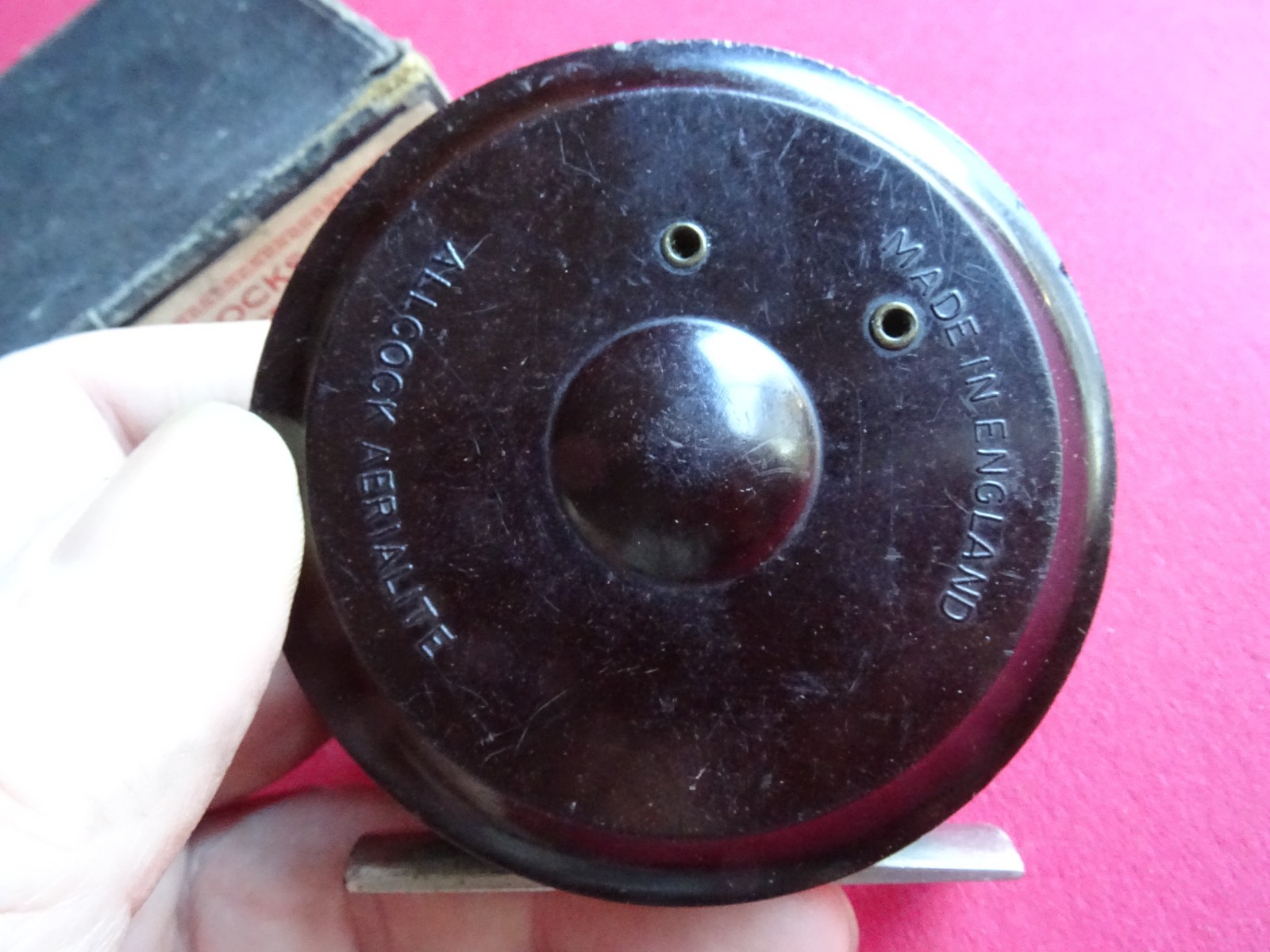 A GOOD BOXED 3″ ALLCOCK AERIALITE TROUT FLY FISHING FISHING REEL + AGATE GUARD