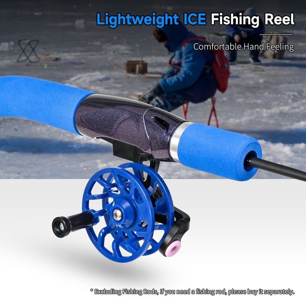 For Trout Pike Ice Fishing Reel Fly Wheel with Built in Guide Ring and Adjust
