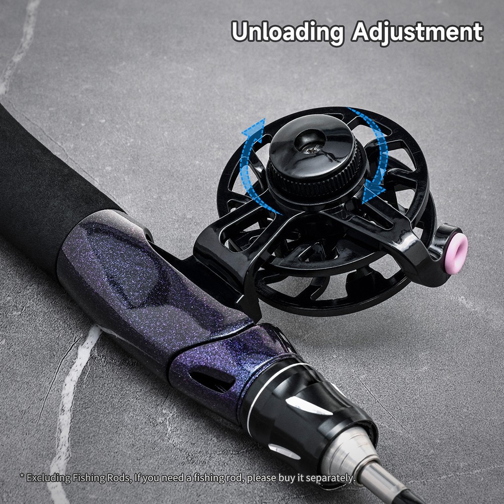 Fly Wheel for Trout Pike Ice Fishing Reel with Bite Alarm and Guide Ring