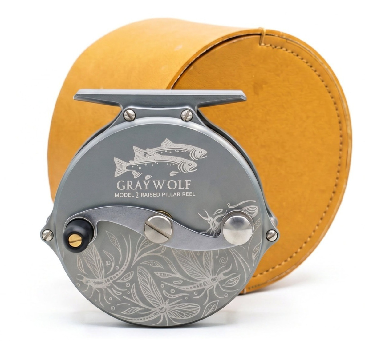 Model 2 Fly Reel Mayfly Etched Gunmetal 3″ Clicker Reel 5/7wt – Case Included