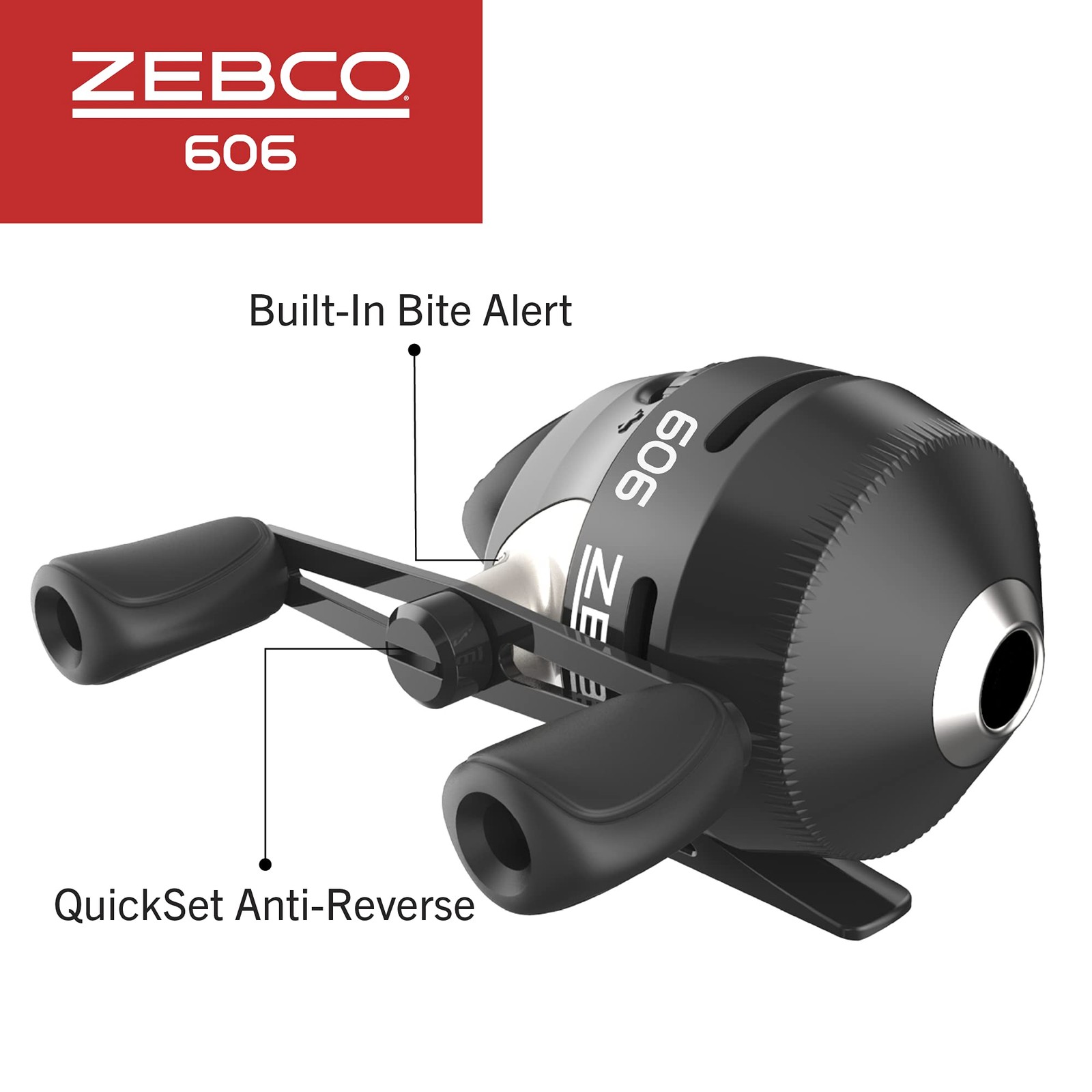 Zebco 606 Spincast Fishing Reel, Size 60 Right-Hand 60 Black