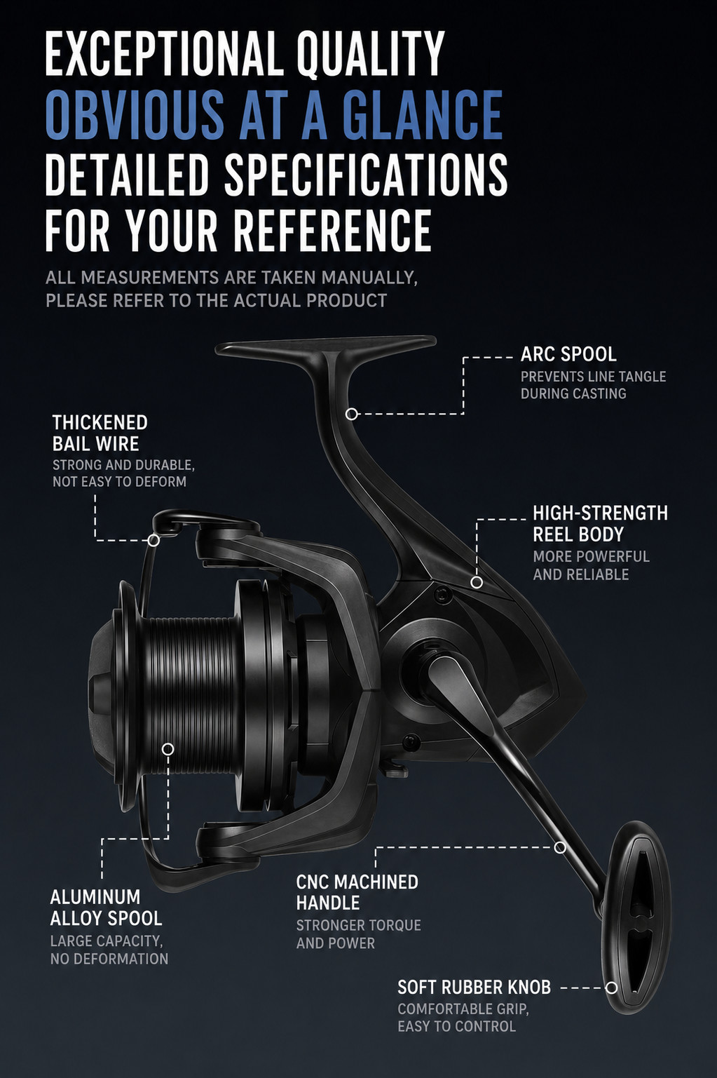 NGK 10000 Big Pit Carp Fishing Reel Long Cast Spod Marker Reel Front Drag
