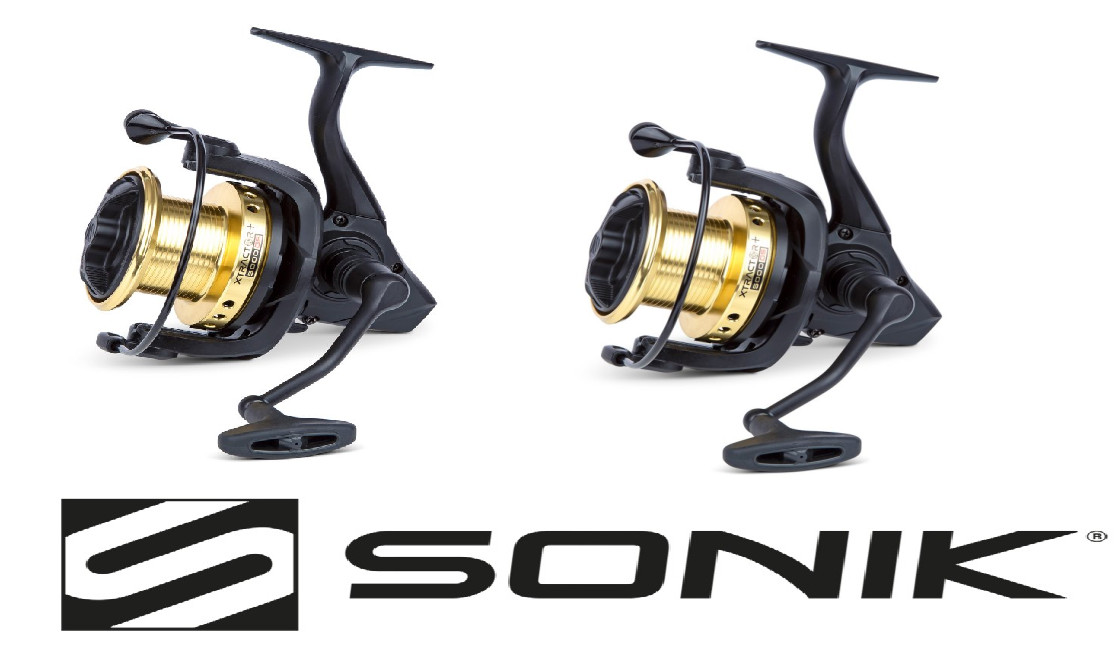 2 x SONIK Xtractor+ GS 5000 Gold Spool Reel Mini Big Pit Reel Carp Fishing