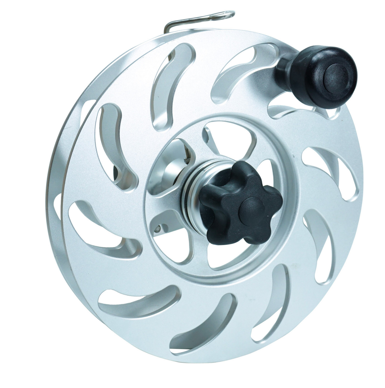 10″ Aluminum Teaser Reel for Big Game Fishing Silver Rail Mount Manual