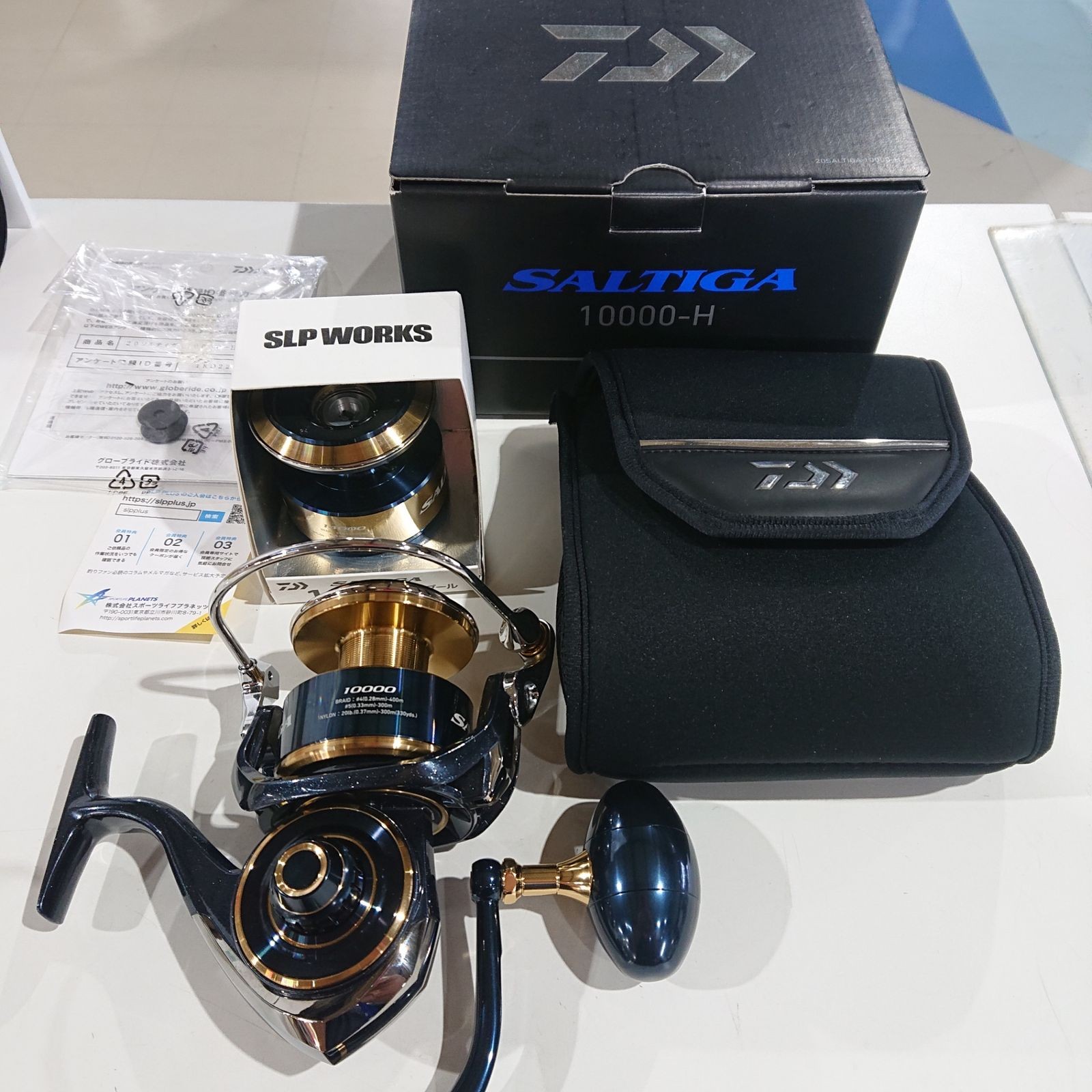 Daiwa 20 Saltiga 10000-H Spinning Reel SLP Works 14000 Extra Spool Set Near Mint