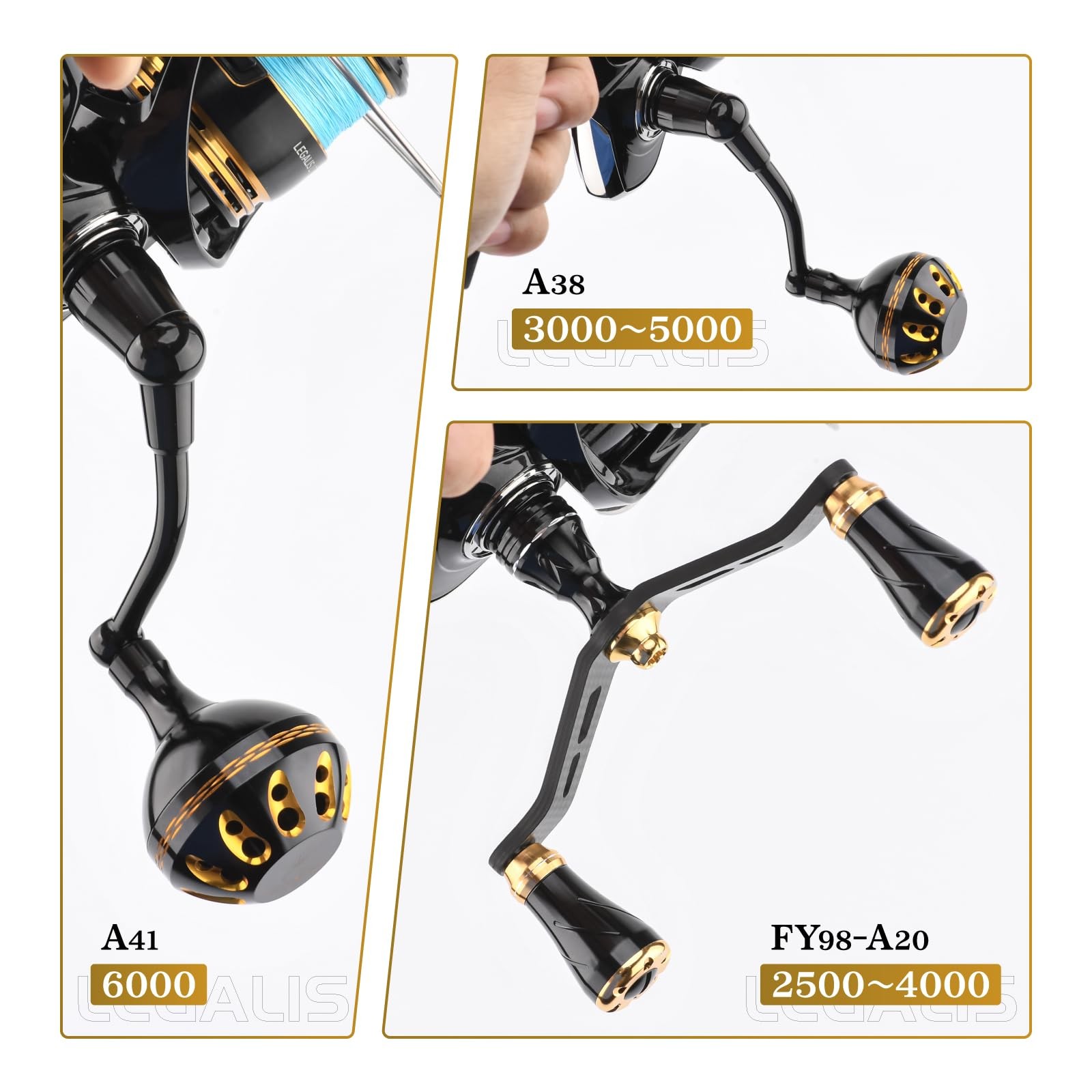 GOMEXUS FY98 Carbon Reel Handle 98mm for Daiwa Spinning Bait Light Game Fishing