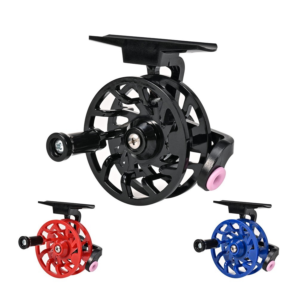 For Trout Pike Ice Fishing Reel Fly Wheel with Built in Guide Ring and Adjust