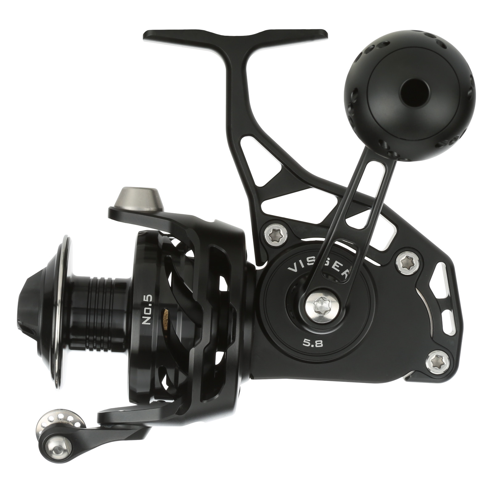1 NEW 2025 USA MADE Visser #5 PIERMASTER Spinning Reel BLACK – FREE SHIPPING