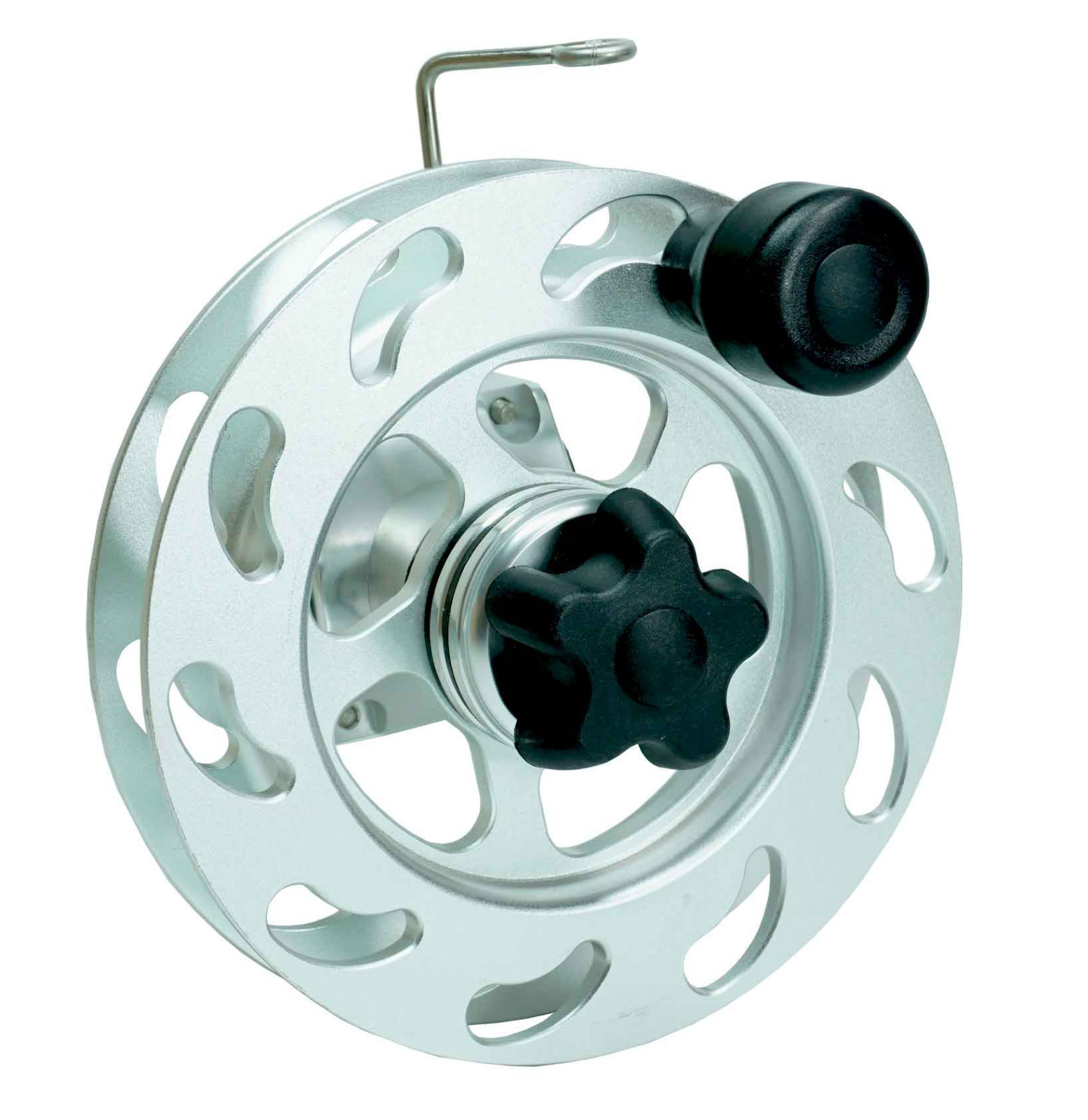 Aluminum Teaser Reel 8″ – Silver – Rail Mount Big Game Reel Offshore Fishing