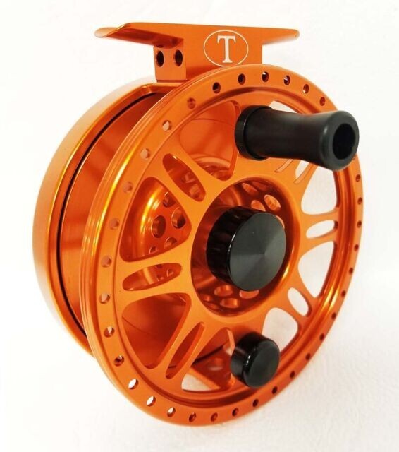TIBOR EVERGLADES REDFISH ENGRAVED IN SUNSET ORANGE #7/8/9 FLY REEL