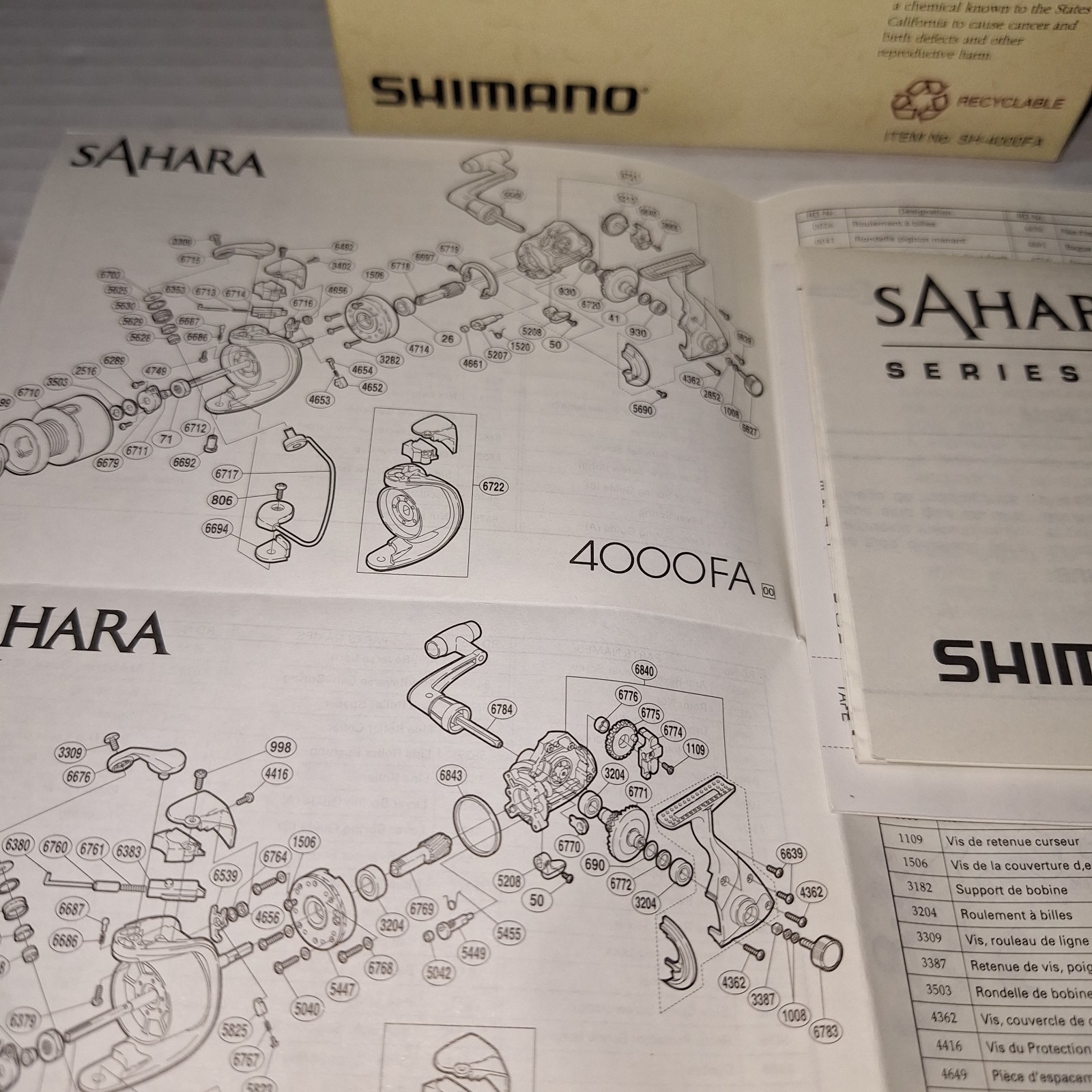 Shimano SAHARA 4000FA BOX ONLY with Spare Spool And Paperwork