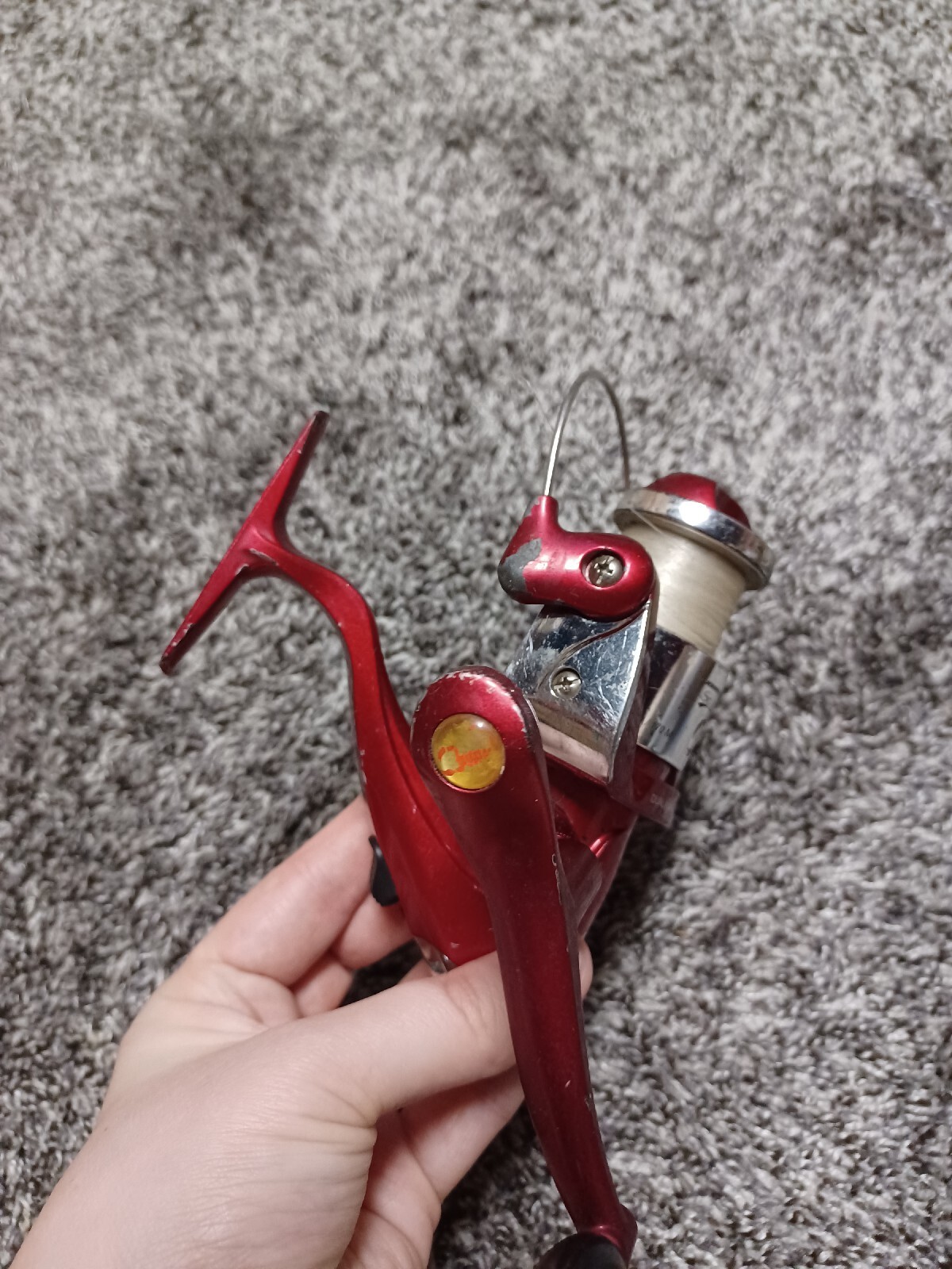 Vintage Red Scorpion Fishing Reel Dual Bearing Drive