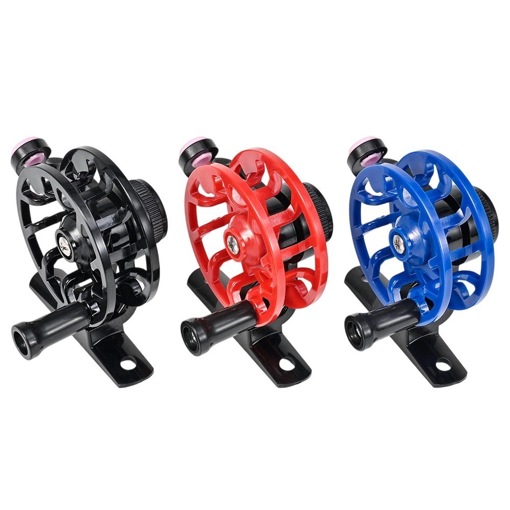 For Trout Pike Ice Fishing Reel Fly Wheel with Built in Guide Ring and Adjust