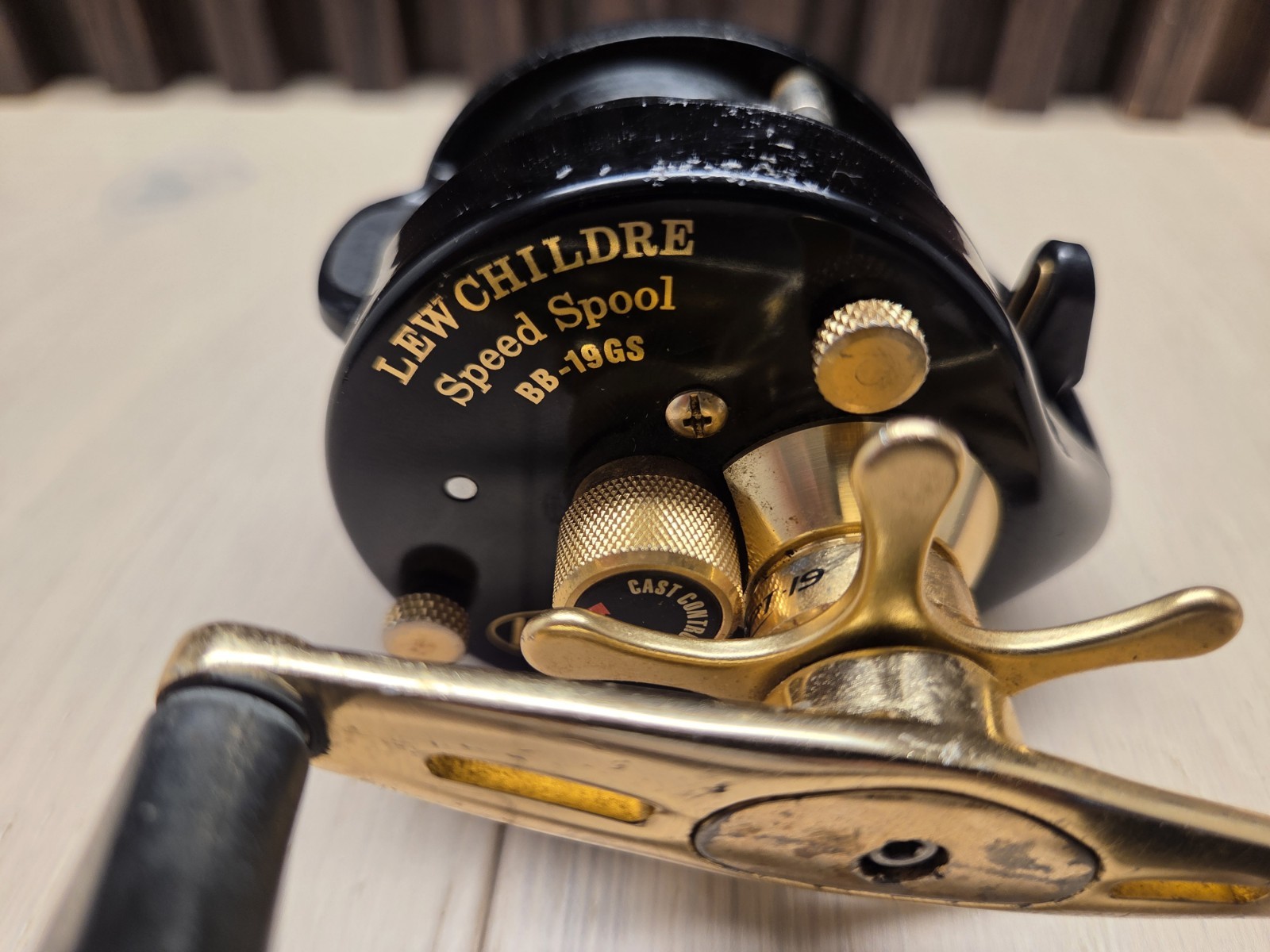 Lew Childre Speed Spool BB-19GS Gold Series Baitcasting Fishing Reel Japan