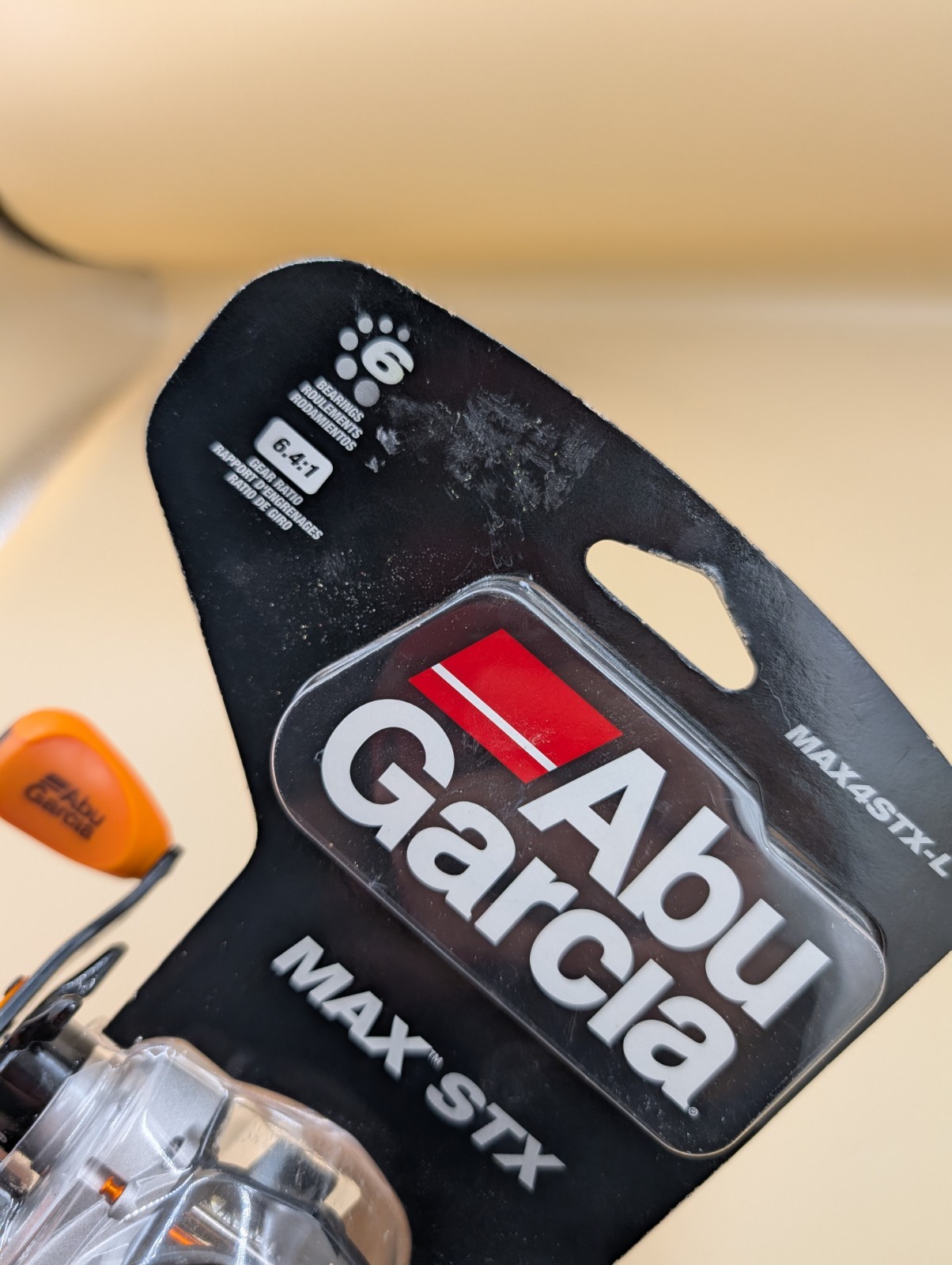 Abu Garcia MAX STX-L Left Handed 6.4:1 Max4stx-l Orange Silver 6 Bearing