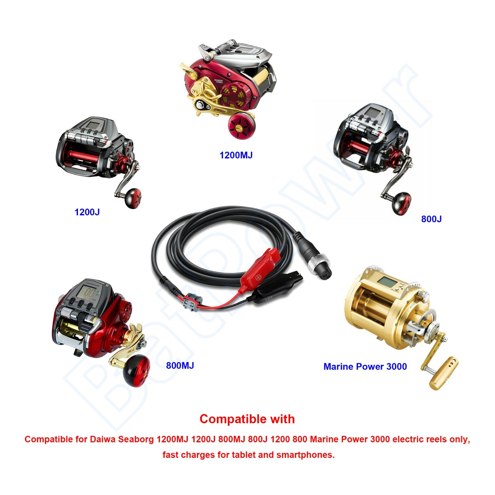 2M 5.5M Power Cable for Daiwa Marine Power 3000 Electric Fishing Reel Cord