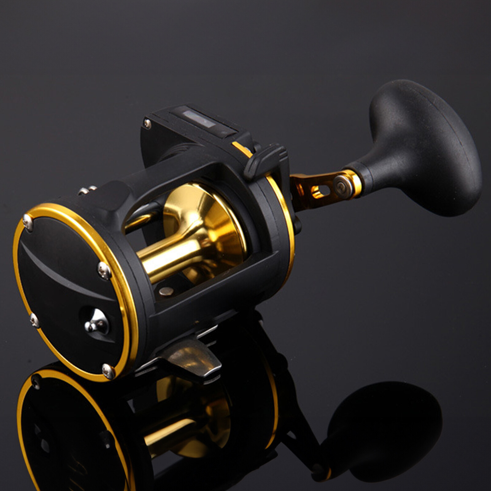 Round Drum Reels Fishing Reel Saltwater Sea Bait Casting Fishing w/ Counter