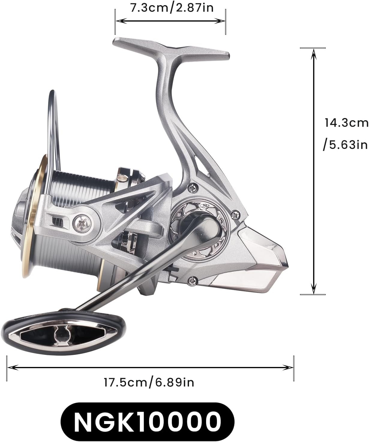 Spinning Reel 8000/9000/10000/12000/14000,6+1BB Metal Surf Fishing Reels,4.8:1 G