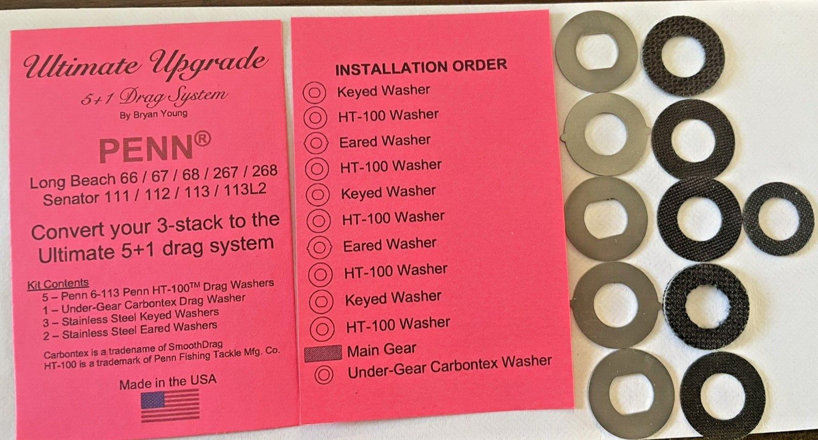 PENN SENATOR 111, 112, 113 & 113 L2 BRYAN YOUNG ULTIMATE UPGRADE 5+1 DRAG KIT