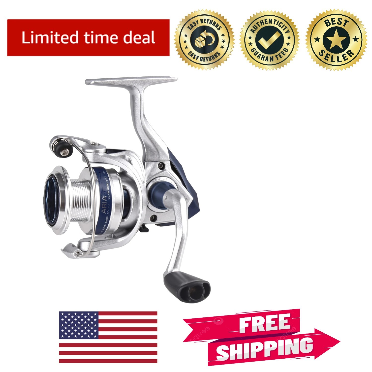 Effortless Casting with Aria 4000 Multi Disc Drag Fishing Reel, Unisex Design