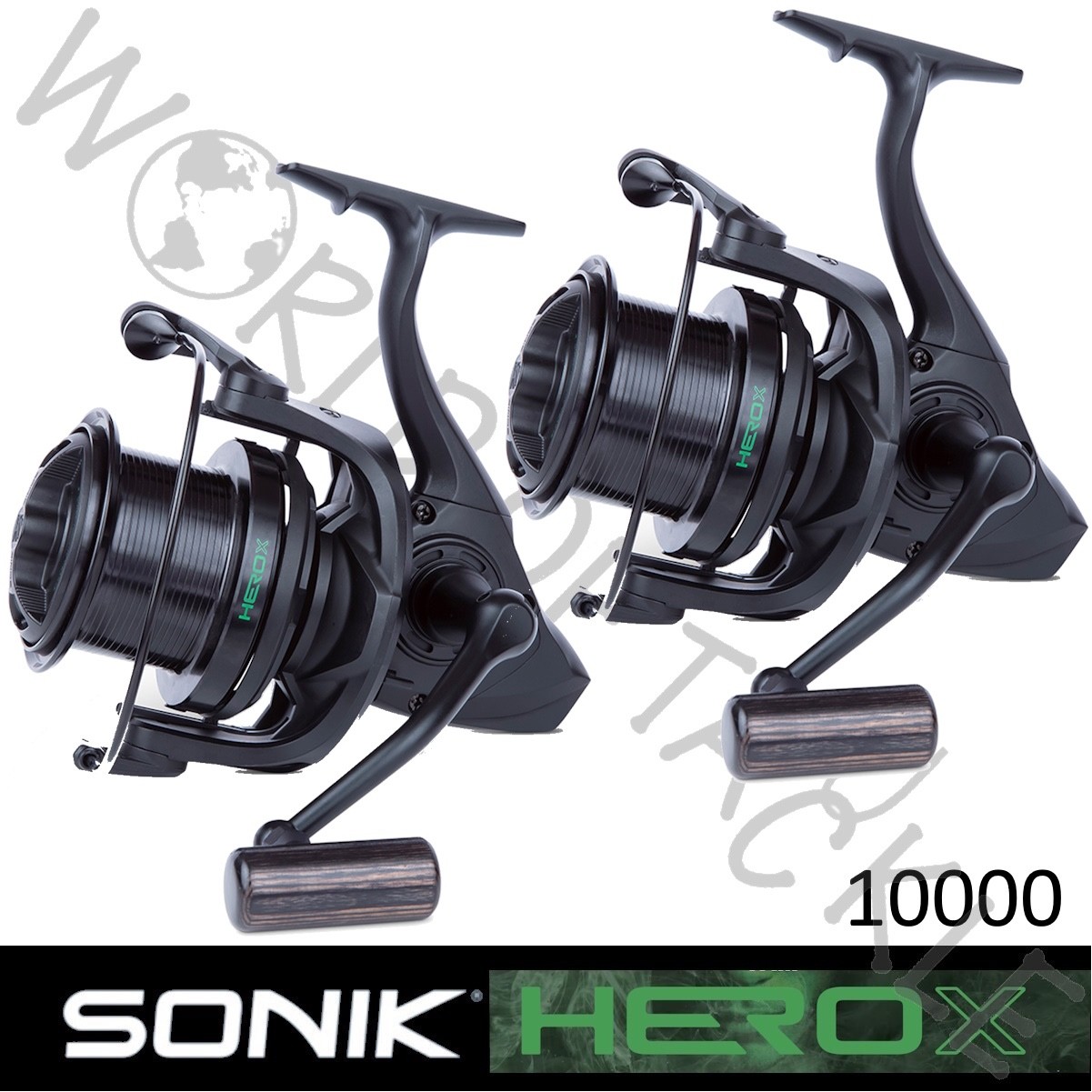2 x SONIK Big Pit Black Reel Hero X 10000 Carp Fishing Quick Drag SET OF 2