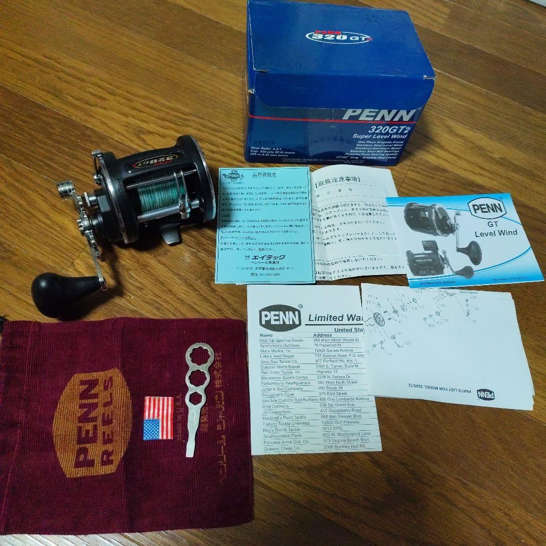 PENN 320GT2 Bait Reel Level Wind 4.3:1 Gear 30lb 300yds Line Used