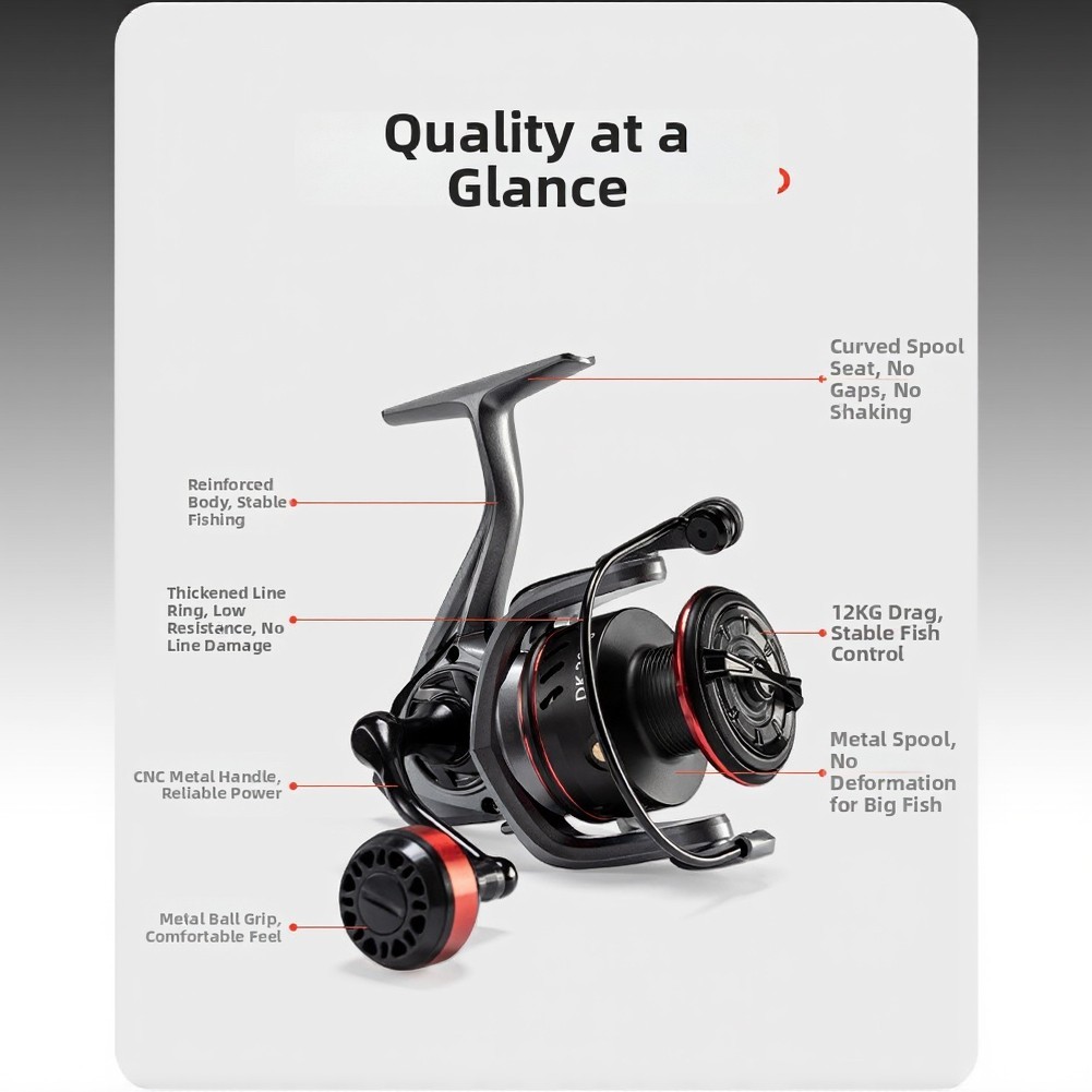 for Fishing Reel with 12 kg Drag System Seamless Construction One Way Bearing