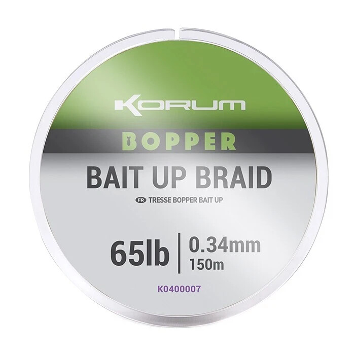 Korum Bopper Bait Up Fishing Braid 65lb & 150m Spool / Spod Braid