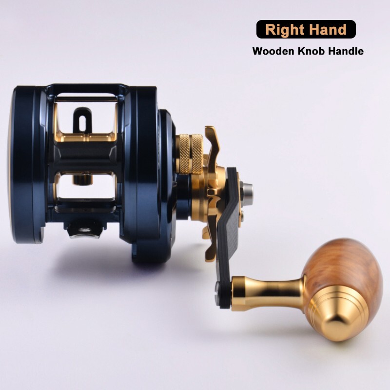 300 Series Round Baitcasting Reel 10+1 BBs Wooden Grip Inshore Saltwater Fishing