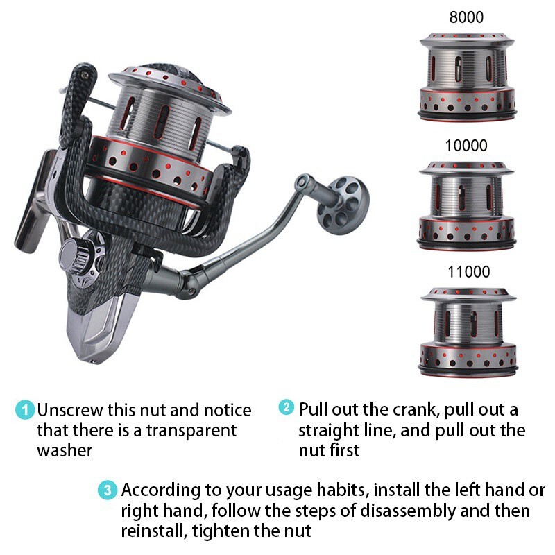 Metal Big Fishing Reel Fishing Reel Spinning Wheel Long Cast Reel Anchor Reel