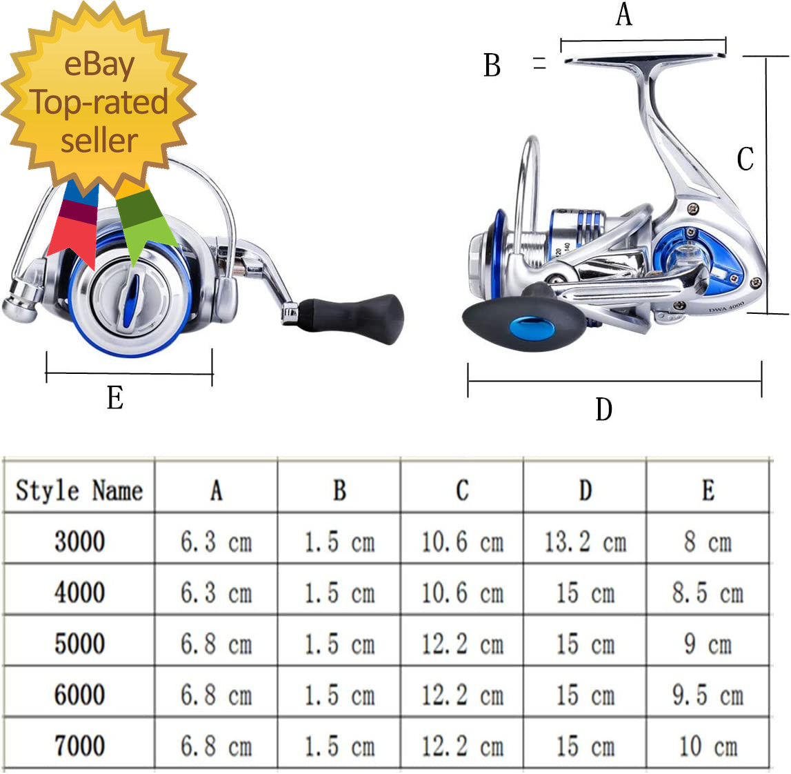 Spinning Fishing Reels for Saltwater Freshwater 3000 4000 5000 6000 7000 Spools