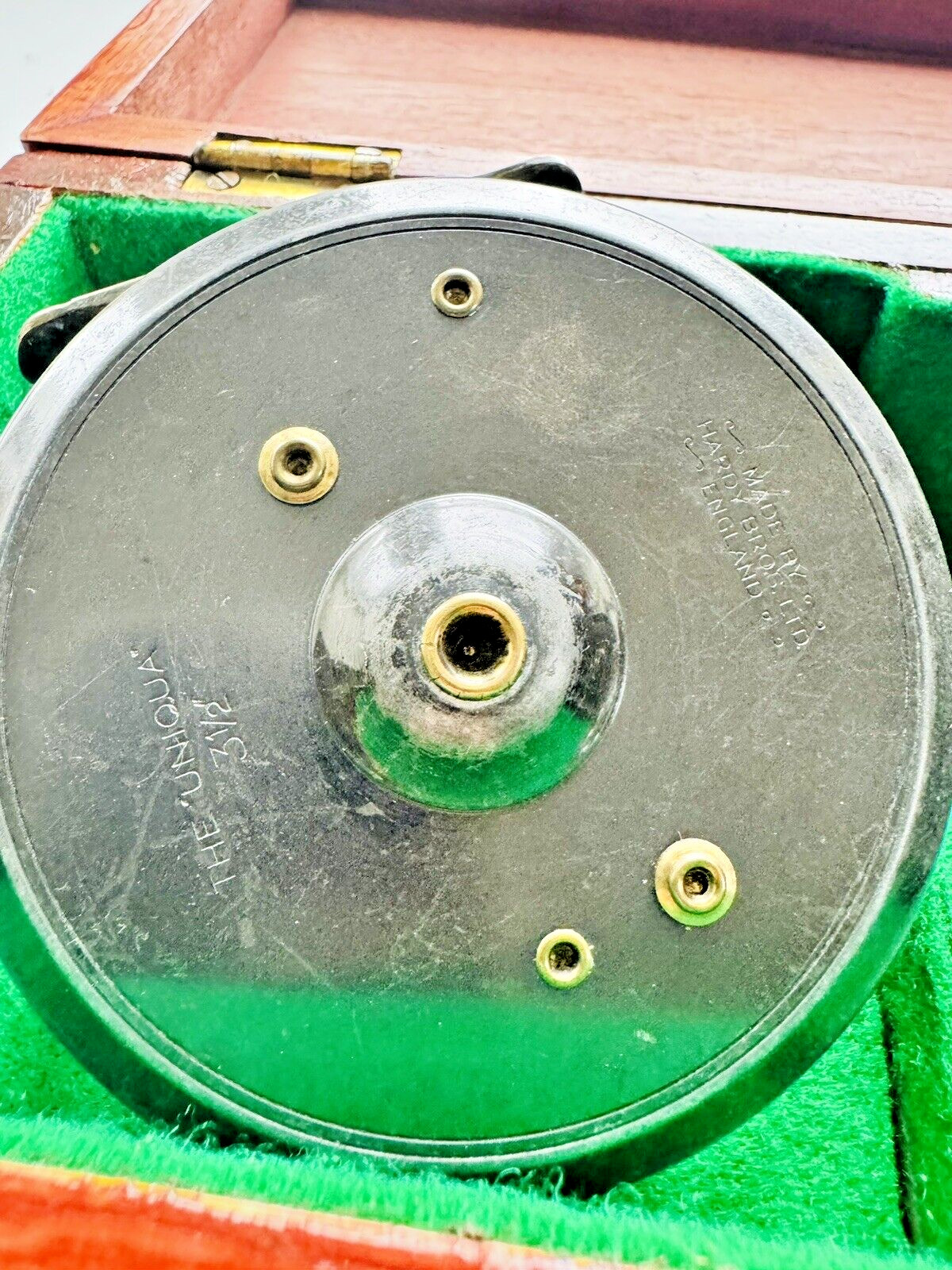 Vintage Hardy The Uniqua 3 1/8 & 3 1/2 Inch Fly Reel Set In Presentation Box