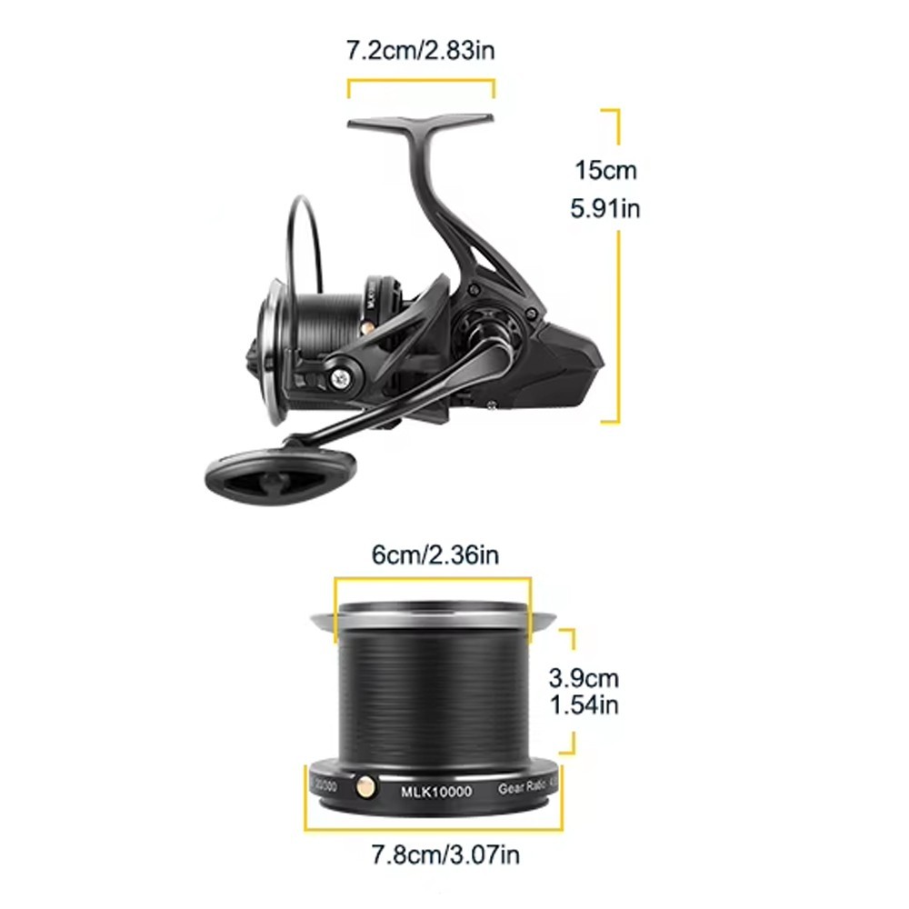 Carp Fishing Reel Long Cast Big Pit Reel Smooth Front Drag Spod / Marker