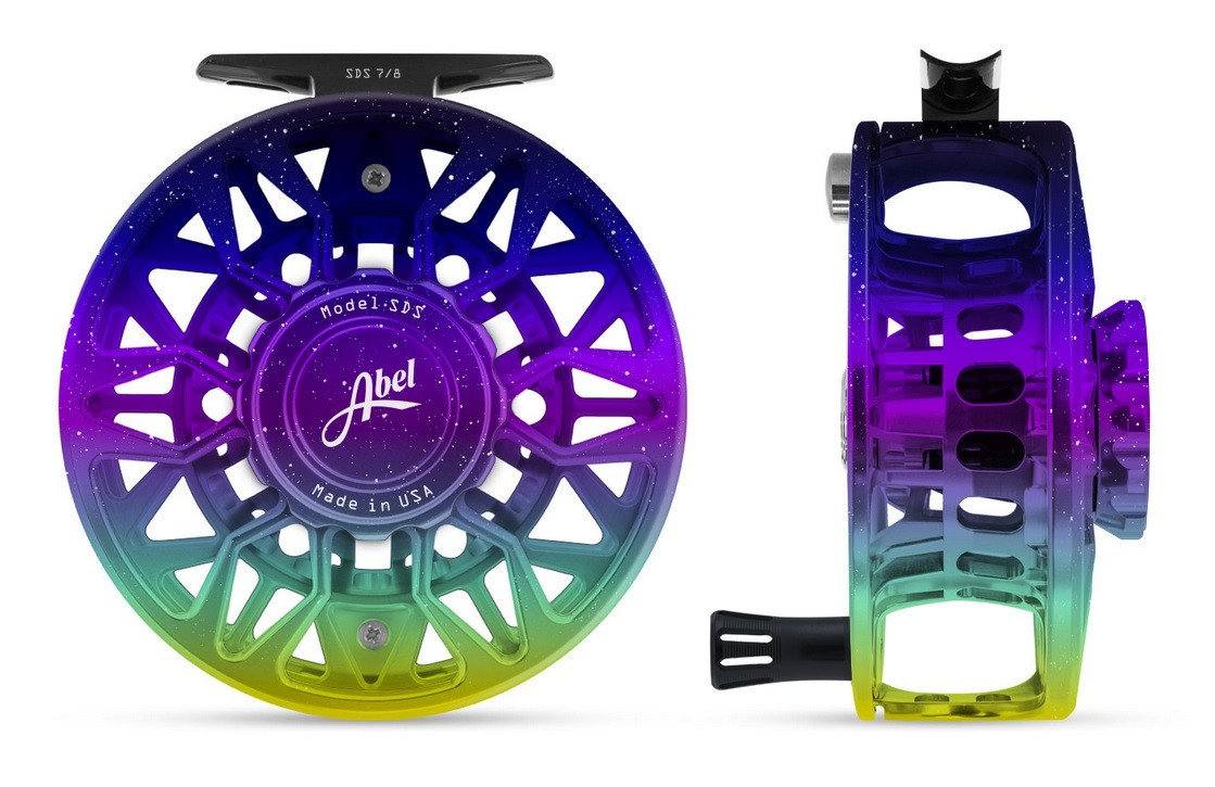 NEW ABEL SDS 7/8 REEL IN NORTHERN LIGHTS FADE +FREE $130 FLY LINE