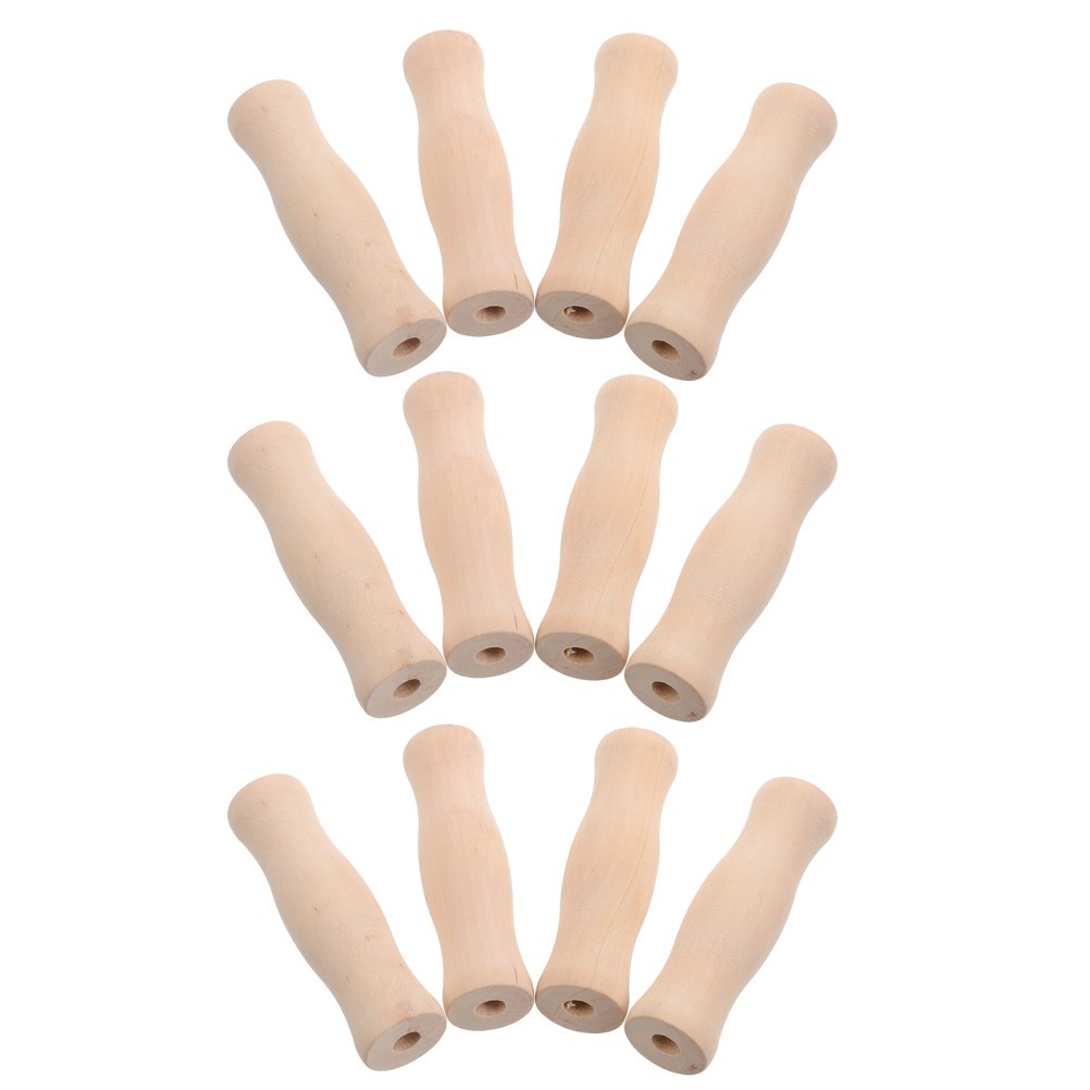 12Pcs Wooden Bucket Replacement Grip Garden Tool Handle Beige Hardwood