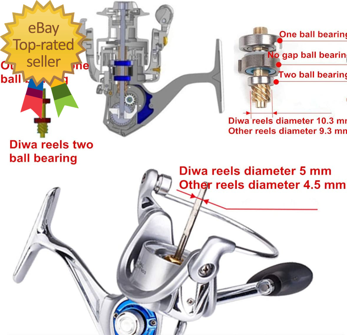 Spinning Fishing Reels for Saltwater Freshwater 3000 4000 5000 6000 7000 Spools