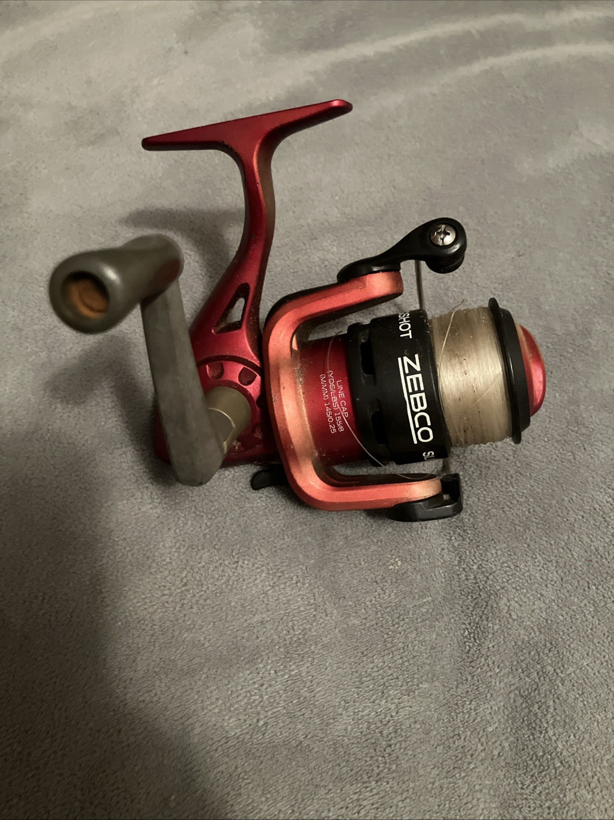 Zebco 20 Slingshot Spinning Reel Red Maroon Works