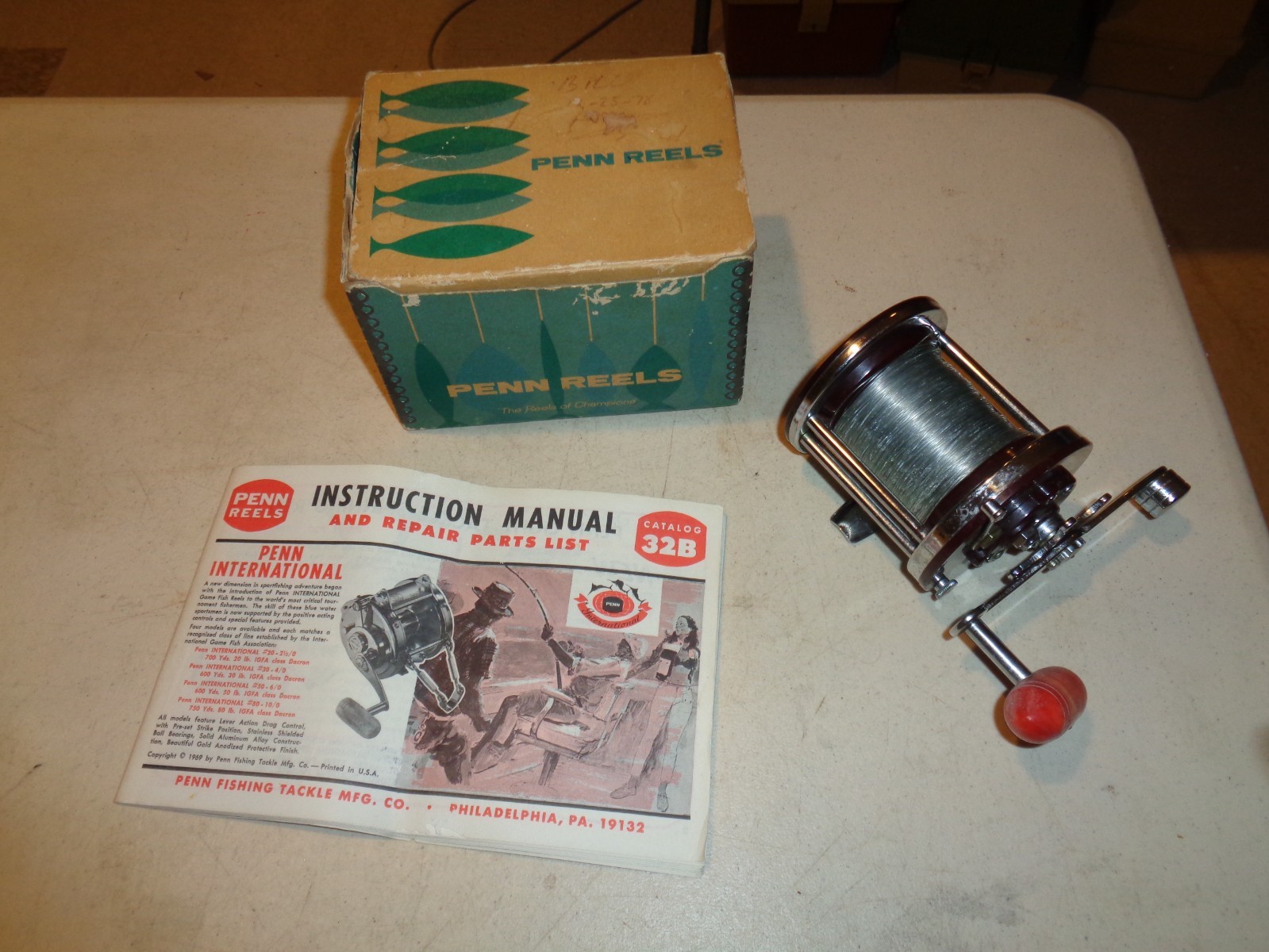 Vintage PENN Jigmaster 500 Reel in 500 SL Box, Box Catalog