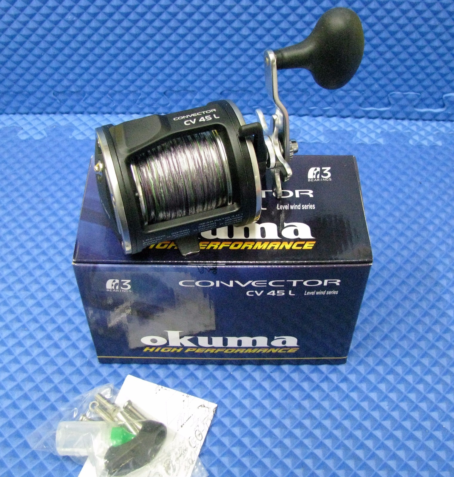 OKUMA CONVECTOR CV 45L 3BB Trolling Reel with 10 colors 27lb Lead Core Line