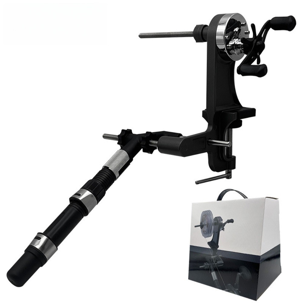 Dualshaft Line Setter for Fishing Reels with Adjustable Stand and Handle